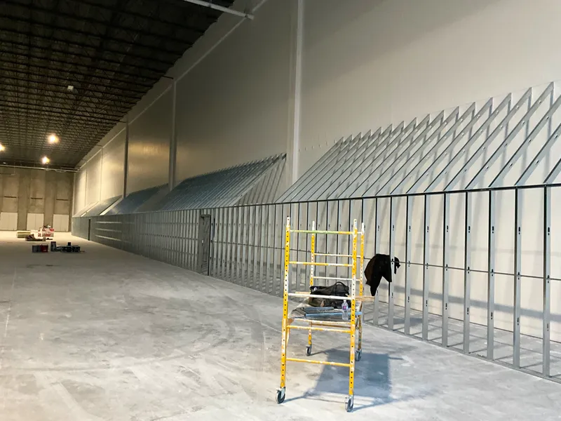 interior of a commercial building displaying a fire-rated corridor