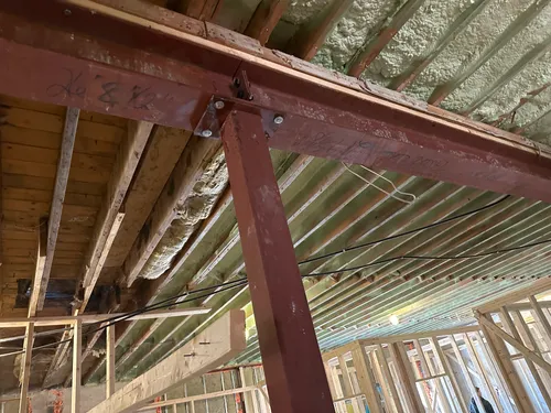 structural steel beam inside house