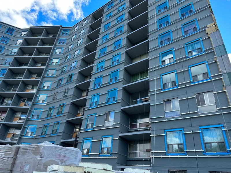 entire building with tch re-cladding