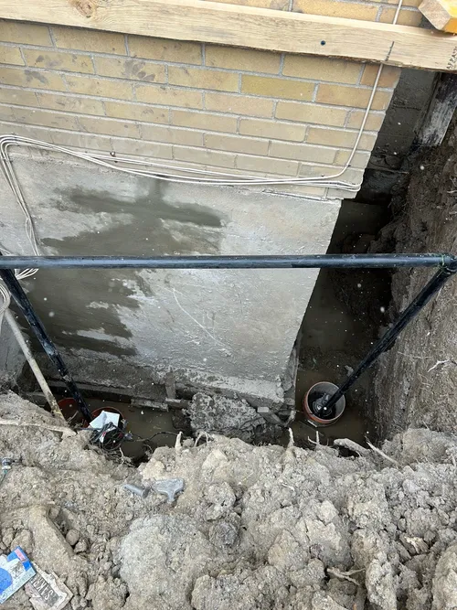 top view of a residential home's foundation
